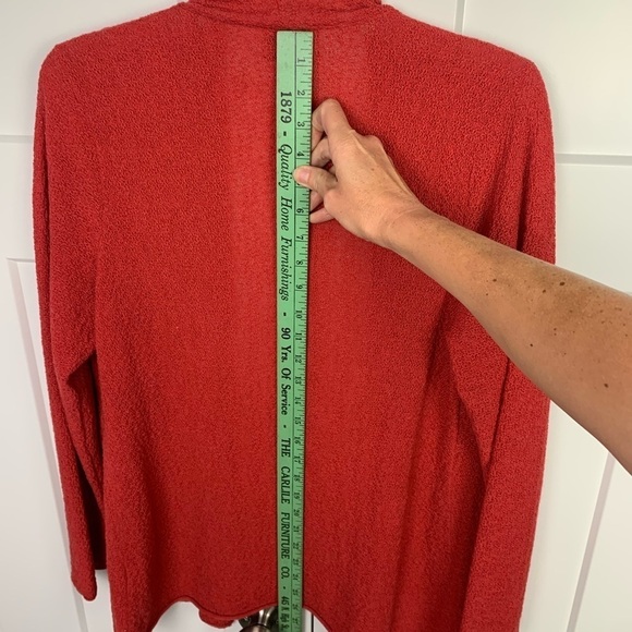 Eileen Fisher MEDIUM Cardigan Sweater Orange Wool Long Sleeve - Picture 6 of 7